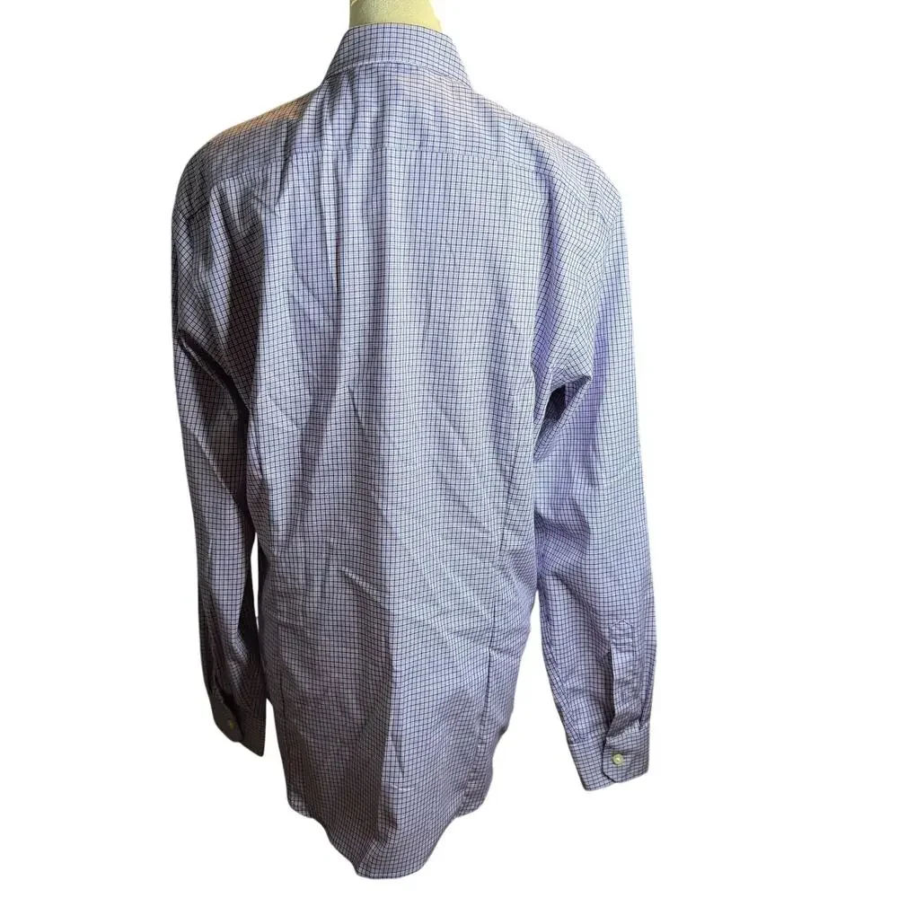 Banana Republic Non-Iron Tailored Slim Fit Dress Shirt, Micro Check, Men's Large